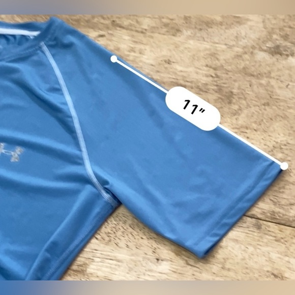 Under Armour Men’s XXL Blue Poly Blend Short Sleeve Quarter Zip Athletic Shirt - Picture 12 of 12